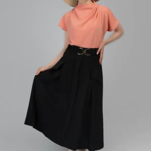 Nevado Fall-Winter women's black midi skirt.