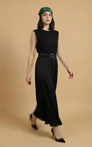 پیراهن زنانه مشکی نوادو (Nevado) مدل آستین حلقه‌ای کد 403114401589 - Image 2