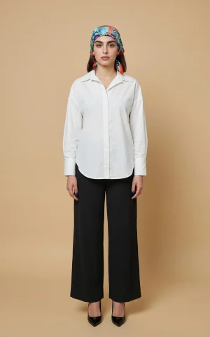 شومیز زنانه سفید ساده نوادو (Nevado) مدل قواره آزاد کد 404112281667 - Image 2
