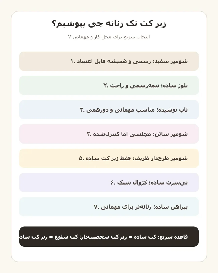 اینفوگرافیک زیر کت تک چی بپوشم