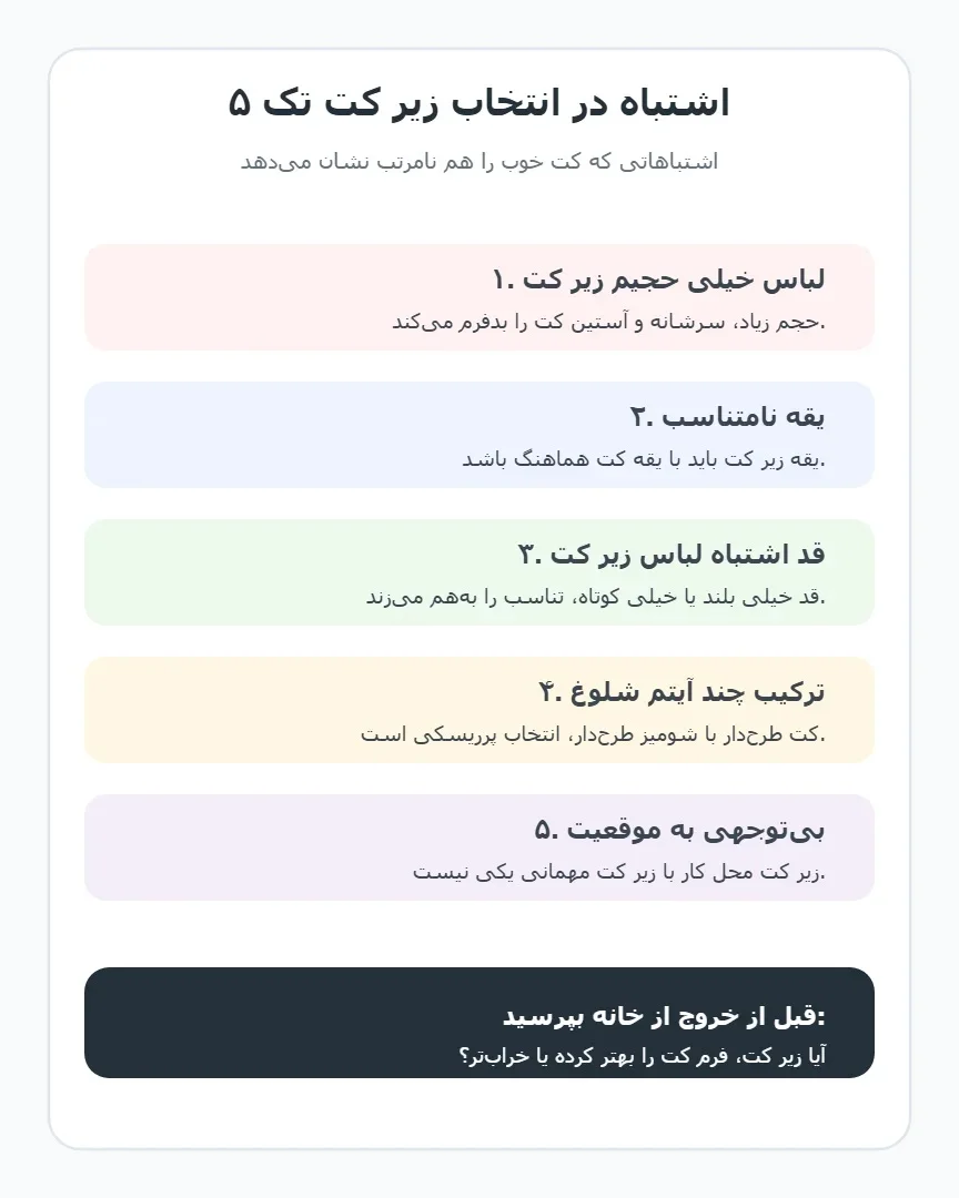 اینفوگرافیک 5 اشتباه رایج انتخاب کت تک