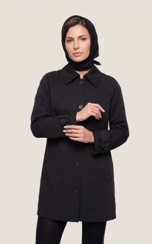 بارانی مشکی زنانه دکمه دار nevado کد 405032031773 - Image 2