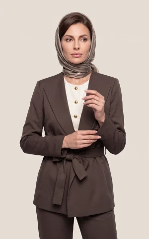 کت زنانه قهوه‌ای یقه انگلیسی nevado کد 405113101711 - Image 2