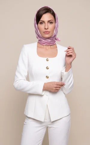 کت زنانه سفید یقه چهارگوش nevado کد 405113151997 - تصویر 2