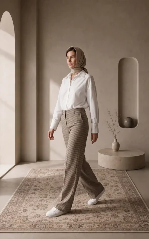 شلوار زنانه طرح چهارخانه nevado کد 405123152038 - Image 3